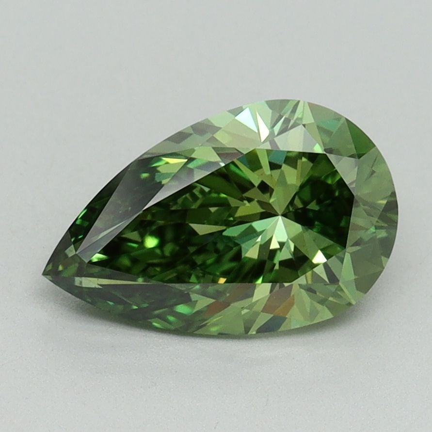 Loose Diamond - PEAR 1.6ct Fancy Vivid Green VS1: Loose Diamond - PEAR 1.6ct Fancy Vivid Green VS1 Source: This is a real non-mined Diamond that has been grown in a lab Shape: PEAR Carats: 1.6 Color: Fancy Vivid Green Certification: IGI Video: