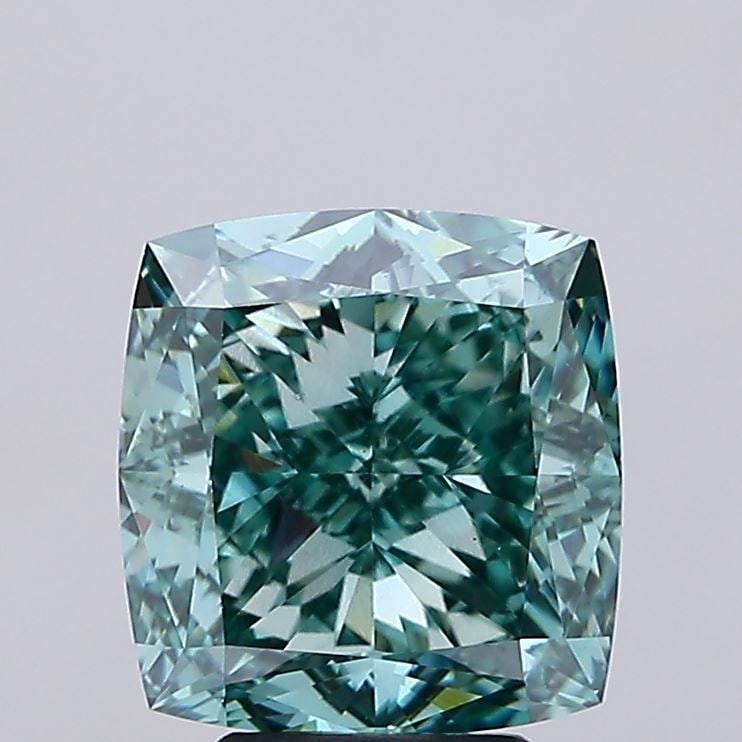 Loose Diamond - CUSHION BRILLIANT 5.0ct Fancy Vivid Green VS1: Loose Diamond - CUSHION BRILLIANT 5.0ct Fancy Vivid Green VS1 Source: This is a real non-mined Diamond that has been grown in a lab Shape: CUSHION BRILLIANT Carats: 5.0 Color: Fancy Vivid Green Certif