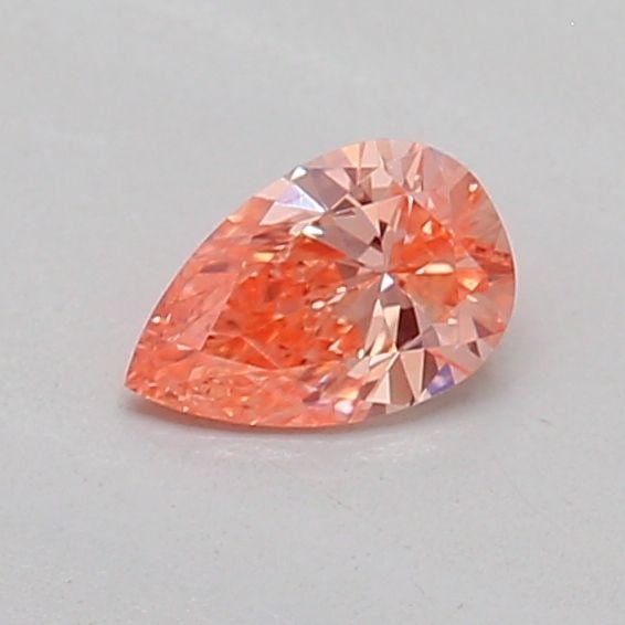 Loose Diamond - PEAR 0.19ct Fancy Vivid Pinkish Orange SI1: Loose Diamond - PEAR 0.19ct Fancy Vivid Pinkish Orange SI1 Source: This is a real non-mined Diamond that has been grown in a lab Shape: PEAR Carats: 0.19 Color: Fancy Vivid Pinkish Orange Certificatio