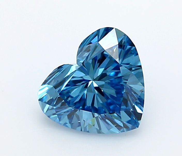 Loose Diamond - HEART 1.04ct Fancy Vivid Blue VS1: Loose Diamond - HEART 1.04ct Fancy Vivid Blue VS1 Source: This is a real non-mined Diamond that has been grown in a lab Shape: HEART Carats: 1.04 Color: Fancy Vivid Blue Certification: IGI Video:
