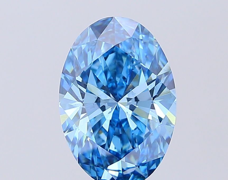 Loose Diamond - OVAL 3.15ct Fancy Vivid Blue VS2: Loose Diamond - OVAL 3.15ct Fancy Vivid Blue VS2 Source: This is a real non-mined Diamond that has been grown in a lab Shape: OVAL Carats: 3.15 Color: Fancy Vivid Blue Certification: IGI Video: