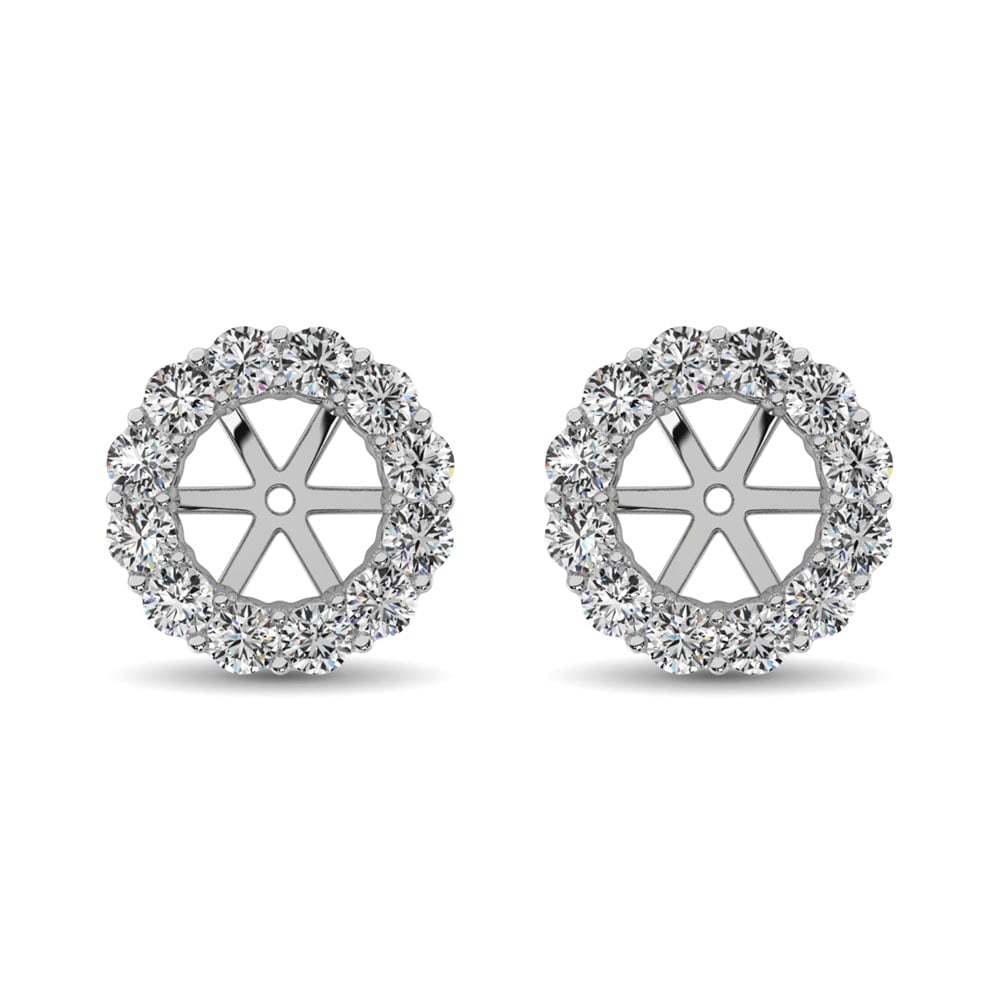 14K White Gold Diamond 3/4 Ct.Tw. Earrings Jacket: 14K White Gold Diamond 3/4 Ct.Tw. Earrings Jacket These amazing earrings are available in 14K White Gold. There are 14 round diamonds with a total carat weight of 3/4 Ct.Tw. set in a Prong setting. 14
