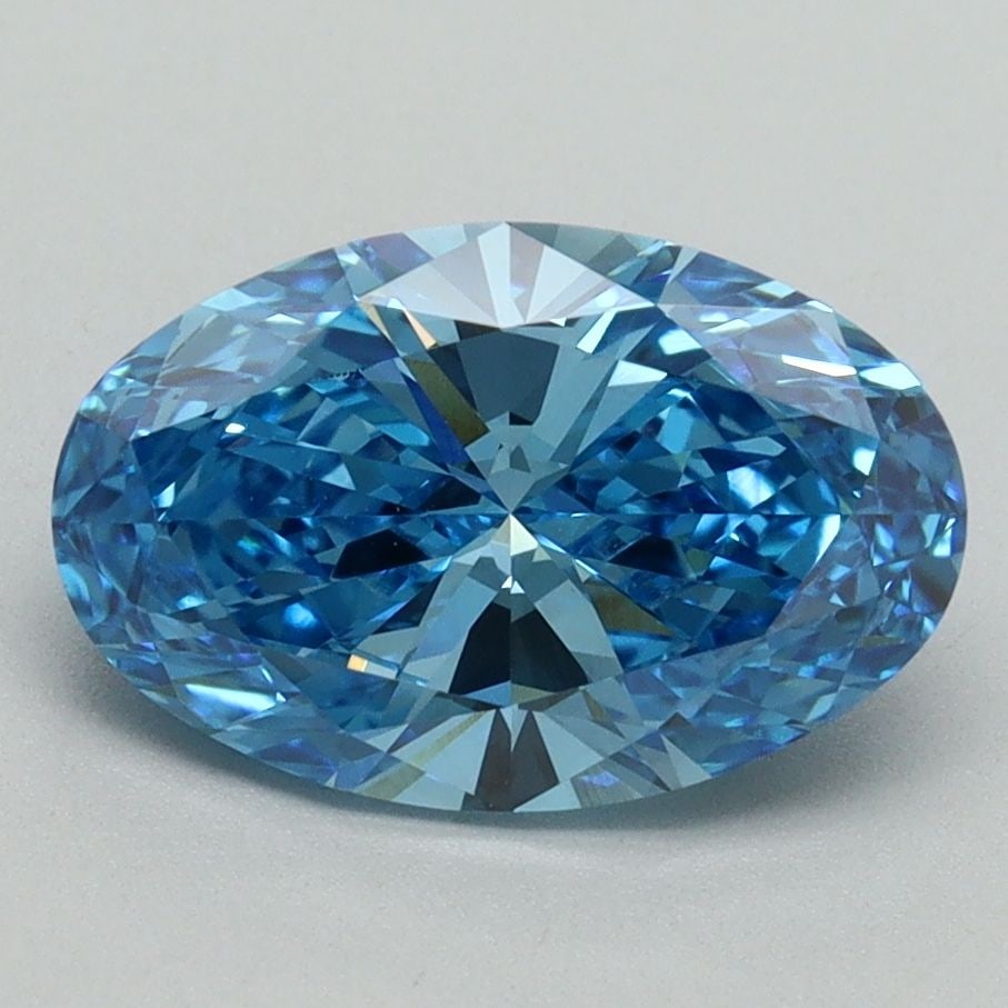 Loose Diamond - OVAL 2.12ct Fancy Vivid Blue VVS2: Loose Diamond - OVAL 2.12ct Fancy Vivid Blue VVS2 Source: This is a real non-mined Diamond that has been grown in a lab Shape: OVAL Carats: 2.12 Color: Fancy Vivid Blue Certification: IGI Video: