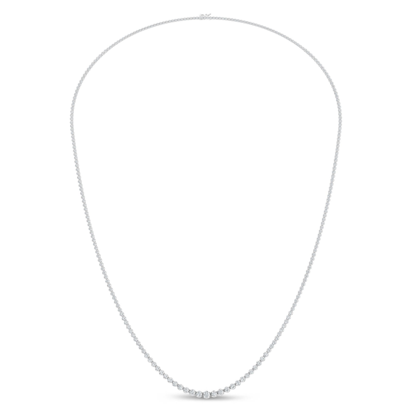 14K White Gold Lab Grown Diamond 8 Ct.Tw. Floating Necklace: 14K White Gold Lab Grown Diamond 8 Ct.Tw. Floating Necklace This sophisticated floating necklace features 8 CT TW of lab-grown diamonds set in polished 14K white gold. A modern design that offers flui