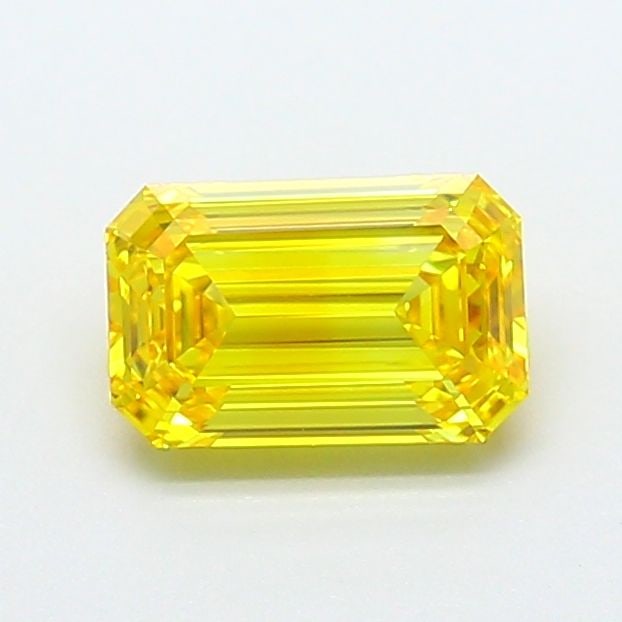 Loose Diamond - EMERALD 1.28ct Fancy Vivid Yellow VS1: Loose Diamond - EMERALD 1.28ct Fancy Vivid Yellow VS1 Source: This is a real non-mined Diamond that has been grown in a lab Shape: EMERALD Carats: 1.28 Color: Fancy Vivid Yellow Certification: IGI Vid