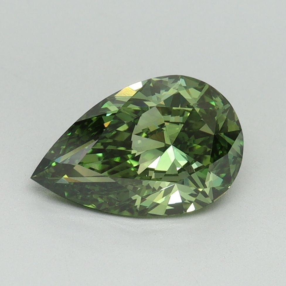 Loose Diamond - PEAR 1.5ct Fancy Vivid Green VS1: Loose Diamond - PEAR 1.5ct Fancy Vivid Green VS1 Source: This is a real non-mined Diamond that has been grown in a lab Shape: PEAR Carats: 1.5 Color: Fancy Vivid Green Certification: IGI Video: