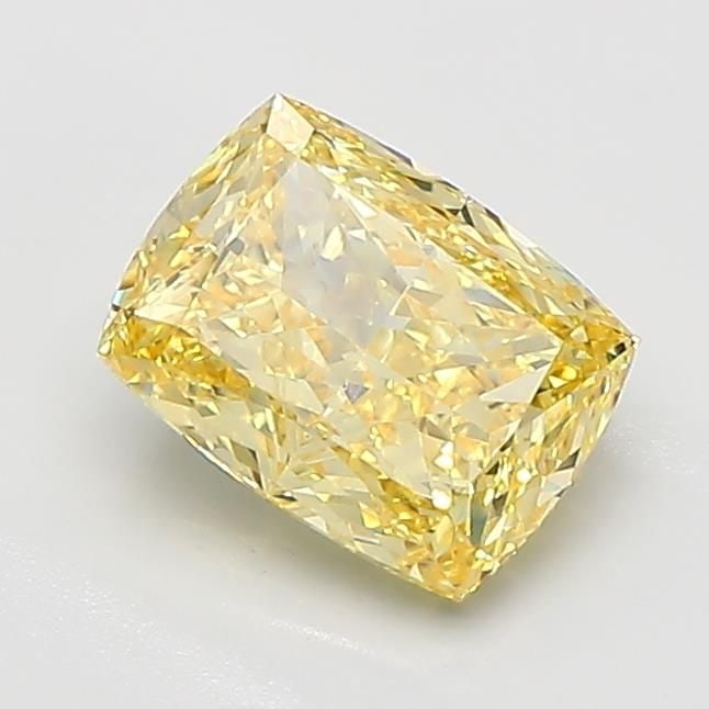 Loose Diamond - CUSHION MODIFIED 1.22ct Fancy Vivid Yellow VVS2: Loose Diamond - CUSHION MODIFIED 1.22ct Fancy Vivid Yellow VVS2 Source: This is a real non-mined Diamond that has been grown in a lab Shape: CUSHION MODIFIED Carats: 1.22 Color: Fancy Vivid Yellow Cer