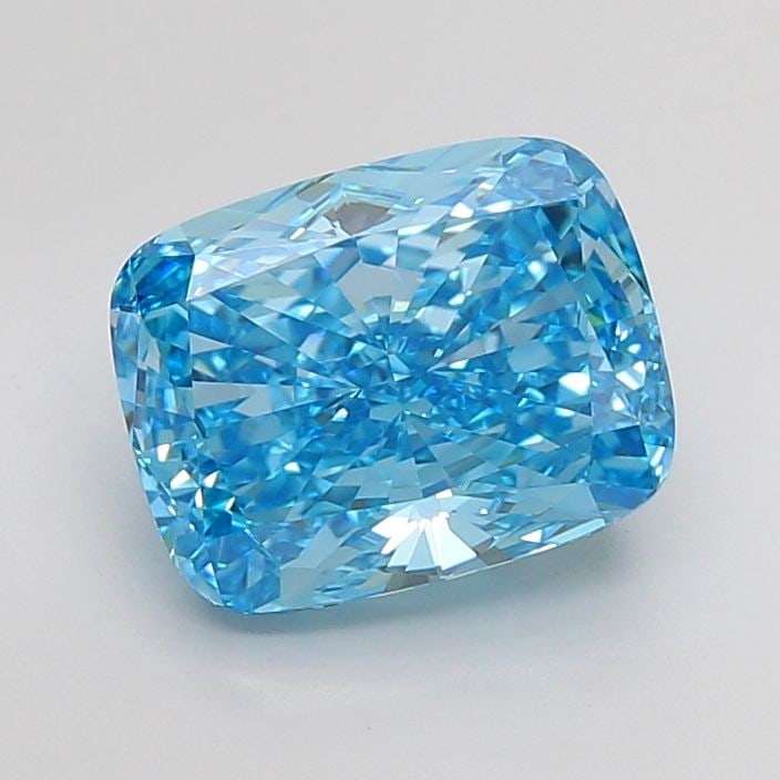 Loose Diamond - CUSHION MODIFIED 5.32ct Fancy Vivid Blue VVS2: Loose Diamond - CUSHION MODIFIED 5.32ct Fancy Vivid Blue VVS2 Source: This is a real non-mined Diamond that has been grown in a lab Shape: CUSHION MODIFIED Carats: 5.32 Color: Fancy Vivid Blue Certifi