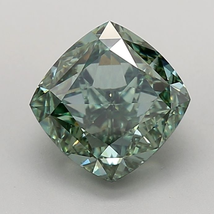 Loose Diamond - CUSHION MODIFIED 3.63ct Fancy Vivid Green VVS2: Loose Diamond - CUSHION MODIFIED 3.63ct Fancy Vivid Green VVS2 Source: This is a real non-mined Diamond that has been grown in a lab Shape: CUSHION MODIFIED Carats: 3.63 Color: Fancy Vivid Green Certi