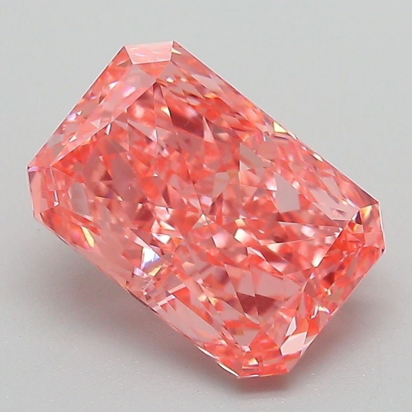 Loose Diamond - RADIANT 2.75ct Fancy Vivid Pink VS1: Loose Diamond - RADIANT 2.75ct Fancy Vivid Pink VS1 Source: This is a real non-mined Diamond that has been grown in a lab Shape: RADIANT Carats: 2.75 Color: Fancy Vivid Pink Certification: IGI Video: