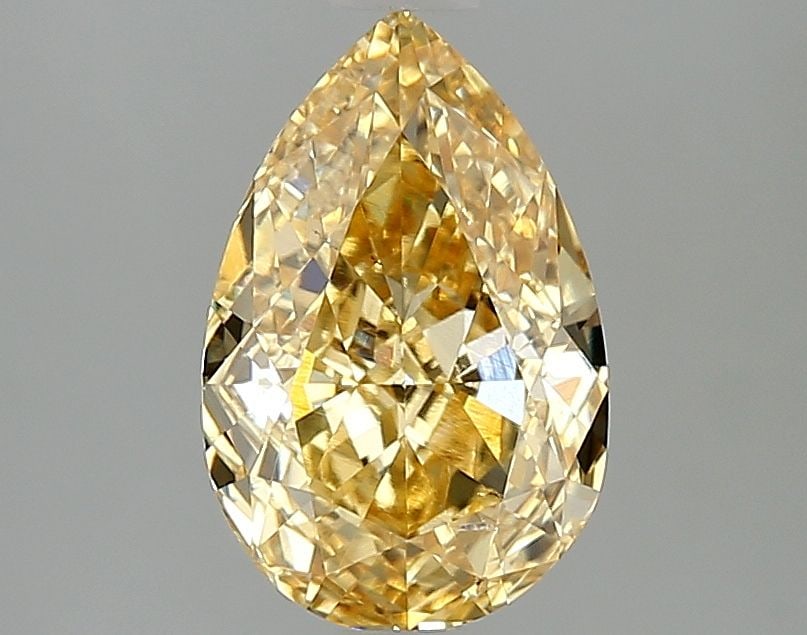 Loose Diamond - PEAR 2.1ct Fancy Intense Yellow SI1: Loose Diamond - PEAR 2.1ct Fancy Intense Yellow SI1 Source: This is a real non-mined Diamond that has been grown in a lab Shape: PEAR Carats: 2.1 Color: Fancy Intense Yellow Certification: IGI Video:
