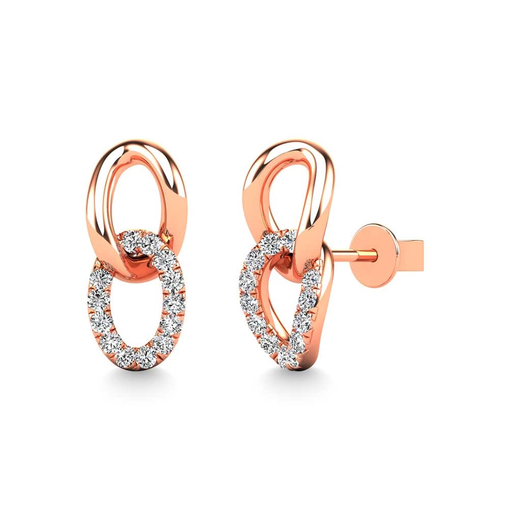 14K Rose Gold Diamond 1/8 Ct.Tw. Fashion Earrings: 14K Rose Gold Diamond 1/8 Ct.Tw. Fashion Earrings 14k Rose Gold Stone Color: G-h Stone Clarity: I1 This item may take 2-5 weeks for shipping. The Diamond Depot Guarantee: All items in this auction are