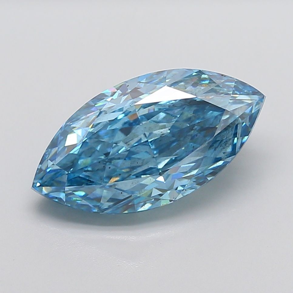 Loose Diamond - MARQUISE 8.04ct Fancy Vivid Blue SI1: Loose Diamond - MARQUISE 8.04ct Fancy Vivid Blue SI1 Source: This is a real non-mined Diamond that has been grown in a lab Shape: MARQUISE Carats: 8.04 Color: Fancy Vivid Blue Certification: IGI Video