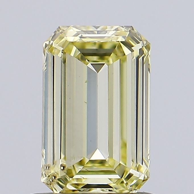 Loose Diamond - EMERALD 0.5ct Fancy Intense Greenish Yellow SI1: Loose Diamond - EMERALD 0.5ct Fancy Intense Greenish Yellow SI1 Source: This is a real non-mined Diamond that has been grown in a lab Shape: EMERALD Carats: 0.5 Color: Fancy Intense Greenish Yellow Ce