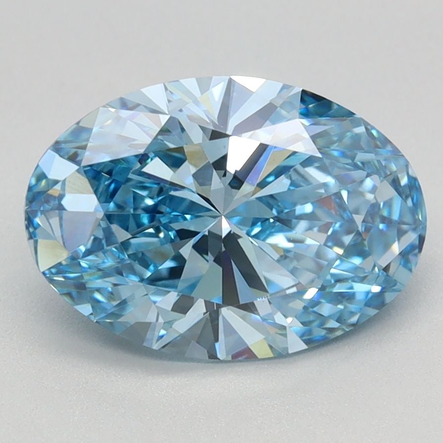 Loose Diamond - OVAL 2.06ct Fancy Vivid Blue VVS2: Loose Diamond - OVAL 2.06ct Fancy Vivid Blue VVS2 Source: This is a real non-mined Diamond that has been grown in a lab Shape: OVAL Carats: 2.06 Color: Fancy Vivid Blue Certification: IGI Video: