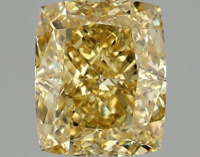 Loose Diamond - CUSHION MODIFIED 2.07ct Fancy Intense Yellow VVS2: Loose Diamond - CUSHION MODIFIED 2.07ct Fancy Intense Yellow VVS2 Source: This is a real non-mined Diamond that has been grown in a lab Shape: CUSHION MODIFIED Carats: 2.07 Color: Fancy Intense Yellow