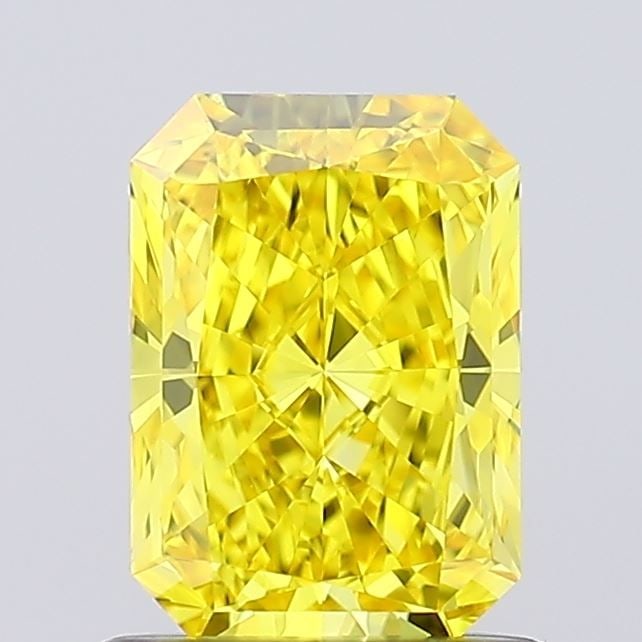 Loose Diamond - RADIANT 1.0ct Fancy Vivid Yellow VVS2: Loose Diamond - RADIANT 1.0ct Fancy Vivid Yellow VVS2 Source: This is a real non-mined Diamond that has been grown in a lab Shape: RADIANT Carats: 1.0 Color: Fancy Vivid Yellow Certification: IGI Vide
