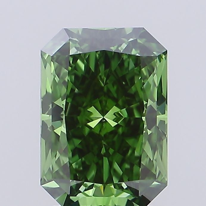 Loose Diamond - RADIANT 2.37ct Fancy Vivid Green VS1: Loose Diamond - RADIANT 2.37ct Fancy Vivid Green VS1 Source: This is a real non-mined Diamond that has been grown in a lab Shape: RADIANT Carats: 2.37 Color: Fancy Vivid Green Certification: IGI The D