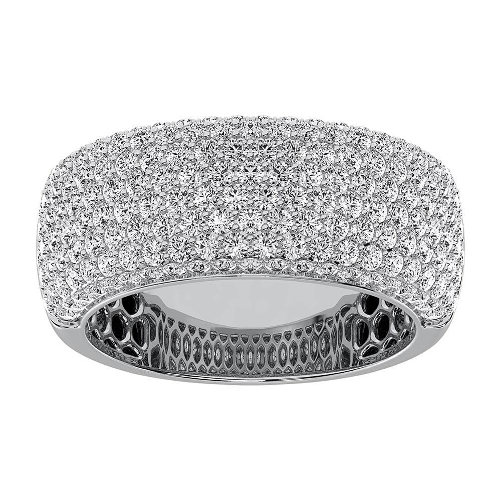 14K White Gold 1/2 Ct.Tw. Diamond Pave Set Mens Band: 14K White Gold 1/2 Ct.Tw. Diamond Pave Set Mens Band 14k White Gold Stone Color: G-h Stone Clarity: I1 This item may take 2-5 weeks for shipping. The Diamond Depot Guarantee: All items in this auction