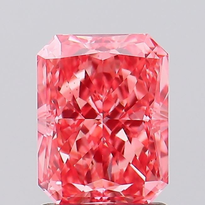 Loose Diamond - RADIANT 1.5ct Fancy Vivid Pink VS1: Loose Diamond - RADIANT 1.5ct Fancy Vivid Pink VS1 Source: This is a real non-mined Diamond that has been grown in a lab Shape: RADIANT Carats: 1.5 Color: Fancy Vivid Pink Certification: IGI Video: