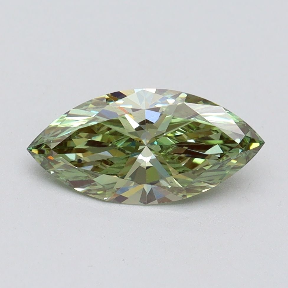 Loose Diamond - MARQUISE 1.0ct Fancy Vivid Green VS1: Loose Diamond - MARQUISE 1.0ct Fancy Vivid Green VS1 Source: This is a real non-mined Diamond that has been grown in a lab Shape: MARQUISE Carats: 1.0 Color: Fancy Vivid Green Certification: IGI Video