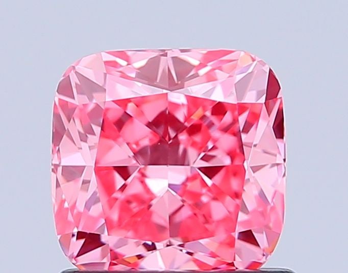 Loose Diamond - CUSHION MODIFIED 1.01ct Fancy Vivid Pink VVS2: Loose Diamond - CUSHION MODIFIED 1.01ct Fancy Vivid Pink VVS2 Source: This is a real non-mined Diamond that has been grown in a lab Shape: CUSHION MODIFIED Carats: 1.01 Color: Fancy Vivid Pink Certifi