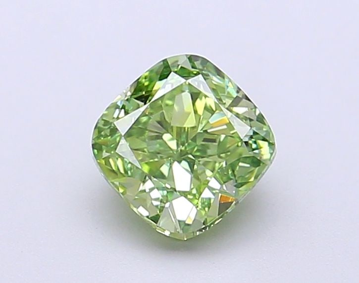 Loose Diamond - CUSHION MODIFIED 1.1ct Fancy Vivid Green VVS2: Loose Diamond - CUSHION MODIFIED 1.1ct Fancy Vivid Green VVS2 Source: This is a real non-mined Diamond that has been grown in a lab Shape: CUSHION MODIFIED Carats: 1.1 Color: Fancy Vivid Green