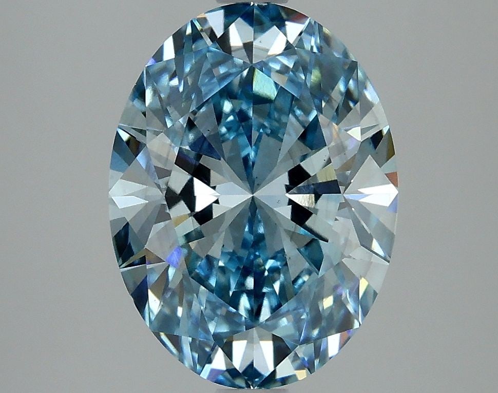 Loose Diamond - OVAL 3.13ct Fancy Vivid Blue SI1 (1 of 1)