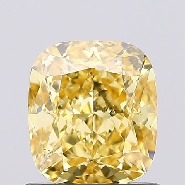 Loose Diamond - CUSHION MODIFIED 1.01ct Fancy Vivid Yellow SI1: Loose Diamond - CUSHION MODIFIED 1.01ct Fancy Vivid Yellow SI1 Source: This is a real non-mined Diamond that has been grown in a lab Shape: CUSHION MODIFIED Carats: 1.01 Color: Fancy Vivid Yellow Cert