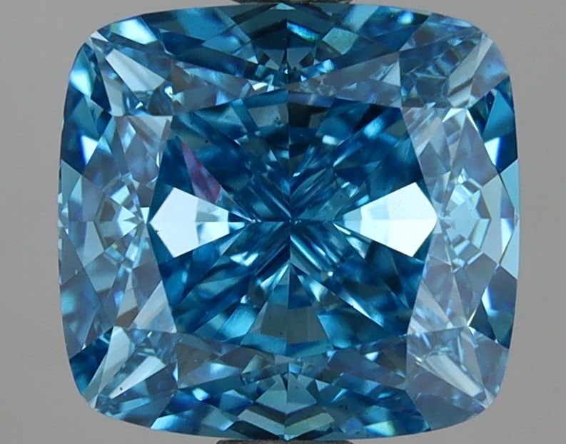 Loose Diamond - CUSHION MODIFIED 3.23ct Fancy Vivid Blue VS2: Loose Diamond - CUSHION MODIFIED 3.23ct Fancy Vivid Blue VS2 Source: This is a real non-mined Diamond that has been grown in a lab Shape: CUSHION MODIFIED Carats: 3.23 Color: Fancy Vivid Blue Certific