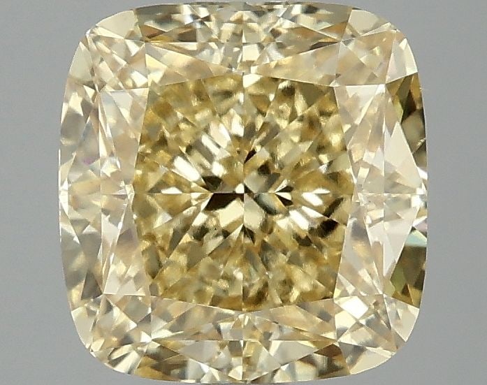 Loose Diamond - CUSHION MODIFIED 3.04ct Fancy Vivid Yellow VS1: Loose Diamond - CUSHION MODIFIED 3.04ct Fancy Vivid Yellow VS1 Source: This is a real non-mined Diamond that has been grown in a lab Shape: CUSHION MODIFIED Carats: 3.04 Color: Fancy Vivid Yellow Cert