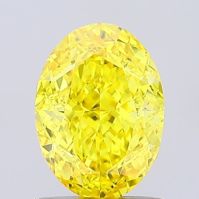 Loose Diamond - OVAL 1.25ct Fancy Vivid Yellow VS1: Loose Diamond - OVAL 1.25ct Fancy Vivid Yellow VS1 Source: This is a real non-mined Diamond that has been grown in a lab Shape: OVAL Carats: 1.25 Color: Fancy Vivid Yellow Certification: NONE Video: