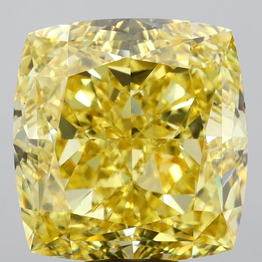Loose Diamond - CUSHION MODIFIED 12.57ct Fancy Vivid Yellow SI1: Loose Diamond - CUSHION MODIFIED 12.57ct Fancy Vivid Yellow SI1 Source: This is a real non-mined Diamond that has been grown in a lab Shape: CUSHION MODIFIED Carats: 12.57 Color: Fancy Vivid Yellow Ce