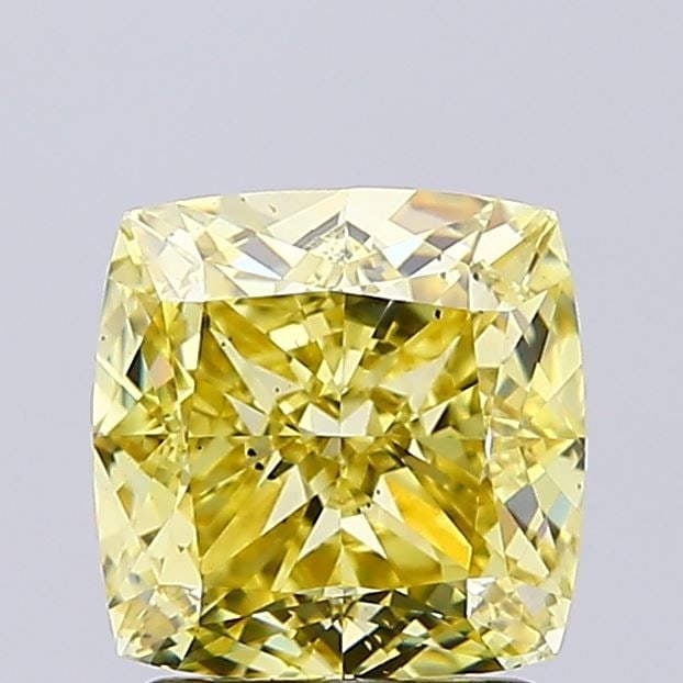 Loose Diamond - CUSHION MODIFIED 2.2ct Fancy Intense Yellow VS2: Loose Diamond - CUSHION MODIFIED 2.2ct Fancy Intense Yellow VS2 Source: This is a real non-mined Diamond that has been grown in a lab Shape: CUSHION MODIFIED Carats: 2.2 Color: Fancy Intense Yellow Ce