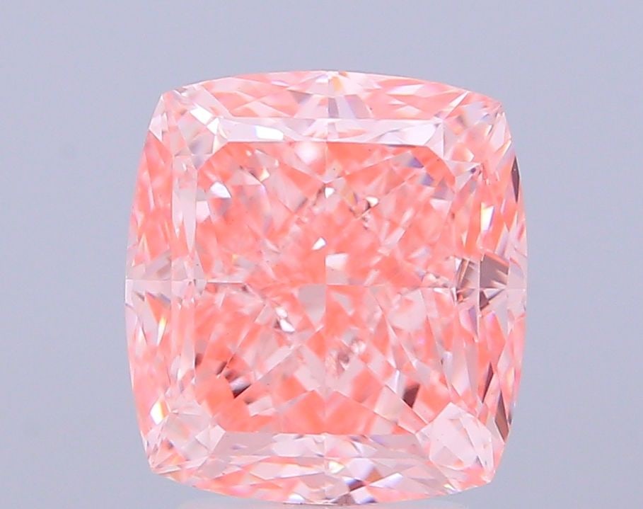 Loose Diamond - CUSHION MODIFIED 5.25ct Fancy Vivid Pink VVS2: Loose Diamond - CUSHION MODIFIED 5.25ct Fancy Vivid Pink VVS2 Source: This is a real non-mined Diamond that has been grown in a lab Shape: CUSHION MODIFIED Carats: 5.25 Color: Fancy Vivid Pink Certifi