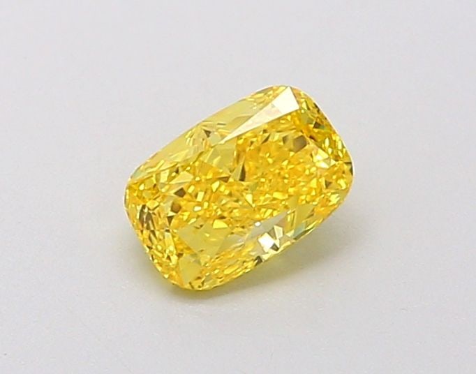 Loose Diamond - CUSHION BRILLIANT 0.52ct Fancy Vivid Yellow VS1: Loose Diamond - CUSHION BRILLIANT 0.52ct Fancy Vivid Yellow VS1 Source: This is a real non-mined Diamond that has been grown in a lab Shape: CUSHION BRILLIANT Carats: 0.52 Color: Fancy Vivid Yellow Ce