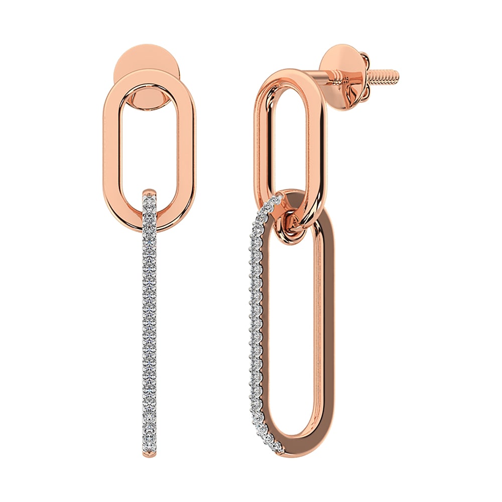 10K Rose Gold 1/6 Ct.Tw. Diamond Fashion Earrings: 10K Rose Gold 1/6 Ct.Tw. Diamond Fashion Earrings 10k Rose Gold Stone Color: G-h Stone Clarity: I1 This item may take 2-5 weeks for shipping. The Diamond Depot Guarantee: All items in this auction are