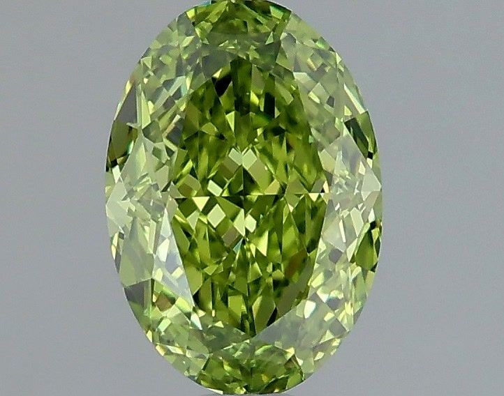 Loose Diamond - OVAL 1.01ct Fancy Vivid Green VVS1: Loose Diamond - OVAL 1.01ct Fancy Vivid Green VVS1 Source: This is a real non-mined Diamond that has been grown in a lab Shape: OVAL Carats: 1.01 Color: Fancy Vivid Green Certification: IGI Video:
