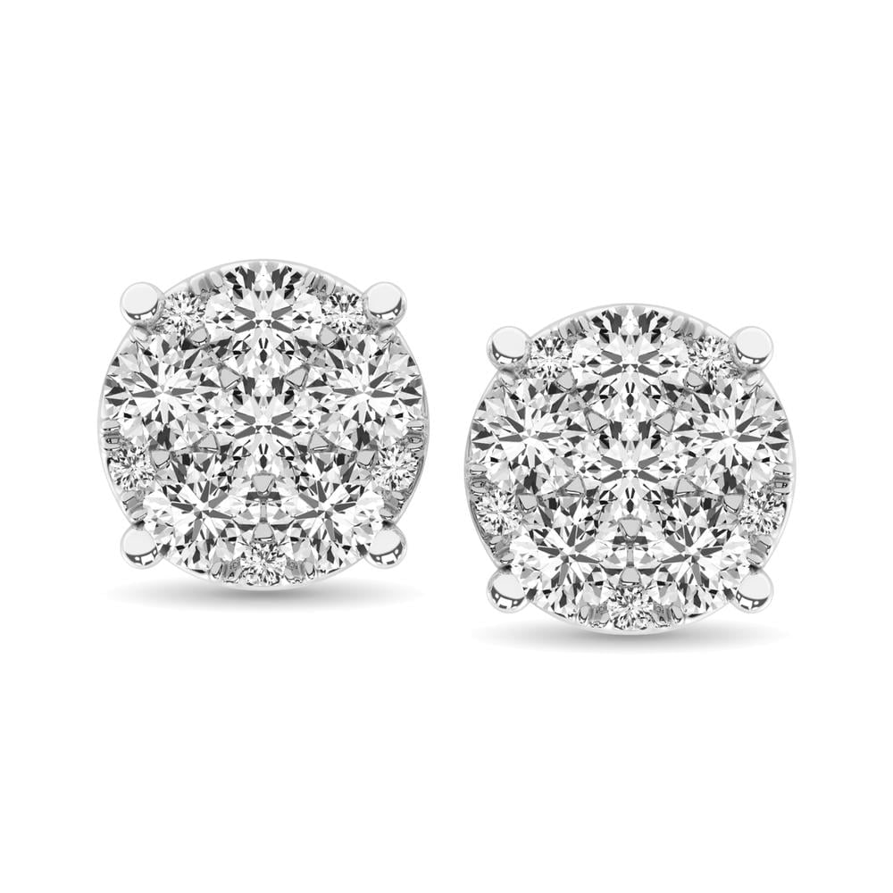 Diamond 1/2 Ct.Tw. Fashion Earrings in 10K White Gold: Diamond 1/2 Ct.Tw. Fashion Earrings in 10K White Gold 10k White Gold Stone Color: G-h Stone Clarity: I3 This item may take 2-5 weeks for shipping. The Diamond Depot Guarantee: All items in this auctio