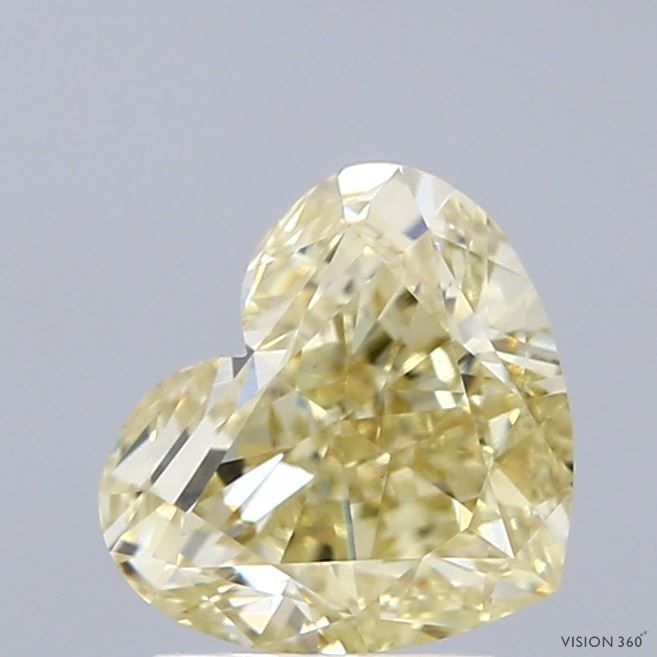 Loose Diamond - HEART 2.0ct Fancy Light Yellow VS1: Loose Diamond - HEART 2.0ct Fancy Light Yellow VS1 Source: This is a real non-mined Diamond that has been grown in a lab Shape: HEART Carats: 2.0 Color: Fancy Light Yellow Certification: IGI Video: