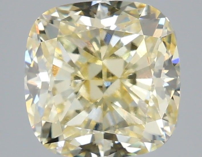 Loose Diamond - CUSHION MODIFIED 3.02ct Fancy Light Yellow VS1: Loose Diamond - CUSHION MODIFIED 3.02ct Fancy Light Yellow VS1 Source: This is a real non-mined Diamond that has been grown in a lab Shape: CUSHION MODIFIED Carats: 3.02 Color: Fancy Light Yellow Cert