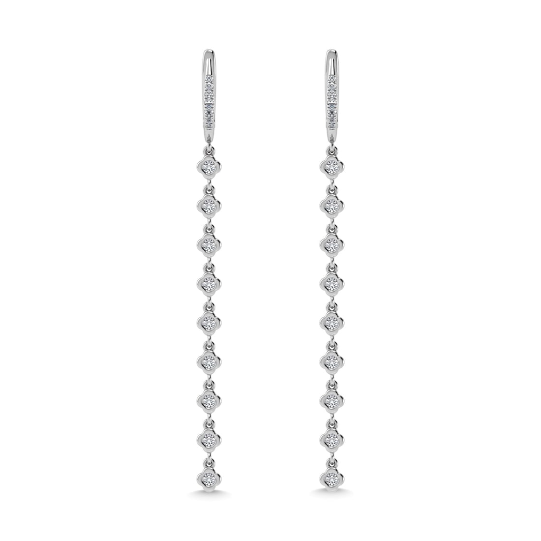 14K White Gold Diamond 5/8 Ct.Tw. Dangle Earrings: 14K White Gold Diamond 5/8 Ct.Tw. Dangle Earrings 14k White Gold Stone Color: G-h Stone Clarity: I1-i2 This item may take 2-5 weeks for shipping. The Diamond Depot Guarantee: All items in this auction