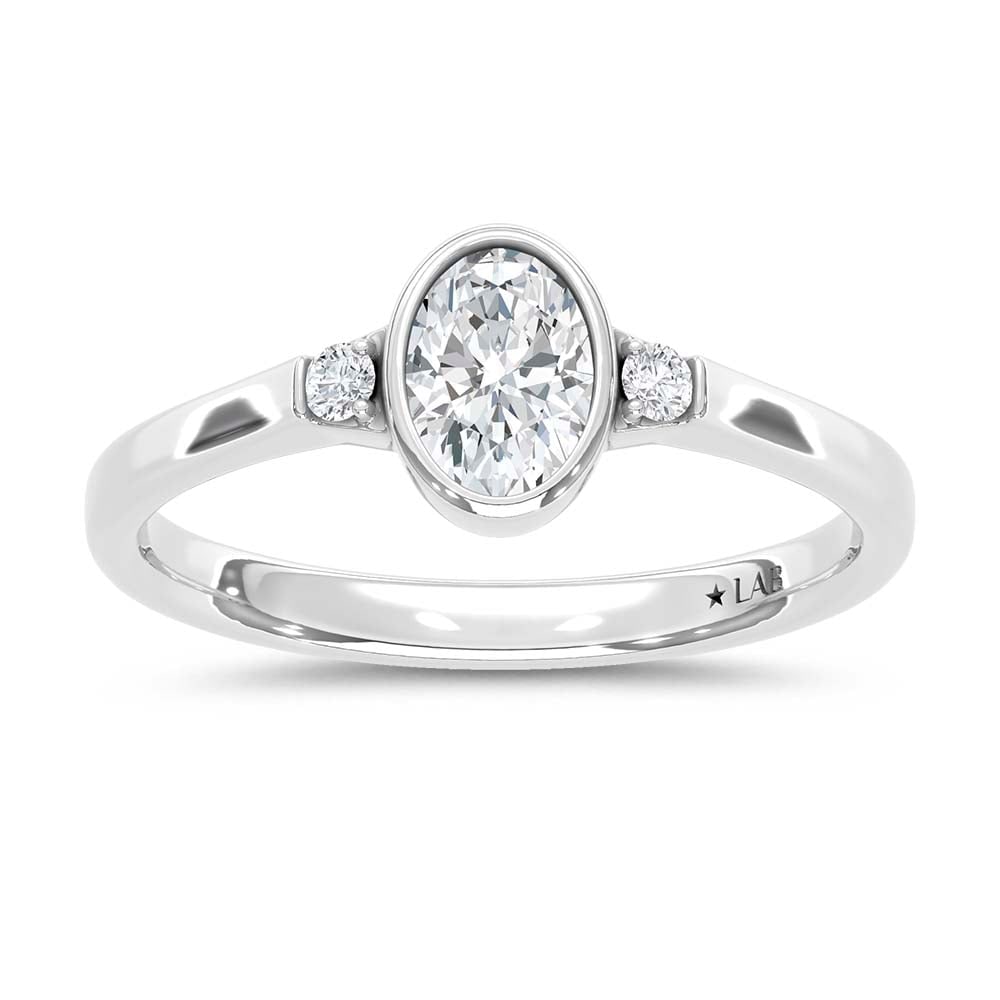 10K White Gold Lab Grown Diamond 1/2 Ct.Tw. Promise Ring: 10K White Gold Lab Grown Diamond 1/2 Ct.Tw. Promise Ring Celebrate love, commitment, and meaningful moments with this elegant lab-grown diamond promise ring, crafted in radiant 10K white gold. Featuri