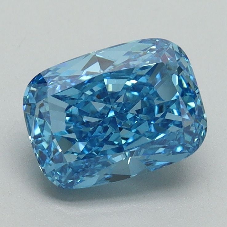 Loose Diamond - CUSHION BRILLIANT 1.53ct Fancy Vivid Blue VS2: Loose Diamond - CUSHION BRILLIANT 1.53ct Fancy Vivid Blue VS2 Source: This is a real non-mined Diamond that has been grown in a lab Shape: CUSHION BRILLIANT Carats: 1.53 Color: Fancy Vivid Blue Certif
