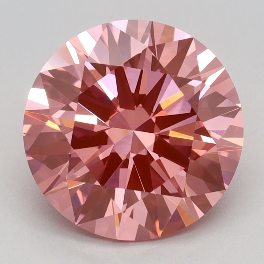 Loose Diamond - ROUND 2.58ct Fancy Vivid Pink VS1: Loose Diamond - ROUND 2.58ct Fancy Vivid Pink VS1 Source: This is a real non-mined Diamond that has been grown in a lab Shape: ROUND Carats: 2.58 Color: Fancy Vivid Pink Certification: IGI Video: