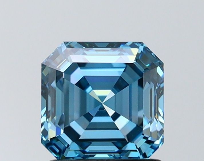 Loose Diamond - ASSCHER 1.55ct Fancy Vivid Blue VVS1: Loose Diamond - ASSCHER 1.55ct Fancy Vivid Blue VVS1 Source: This is a real non-mined Diamond that has been grown in a lab Shape: ASSCHER Carats: 1.55 Color: Fancy Vivid Blue Certification: IGI Video: