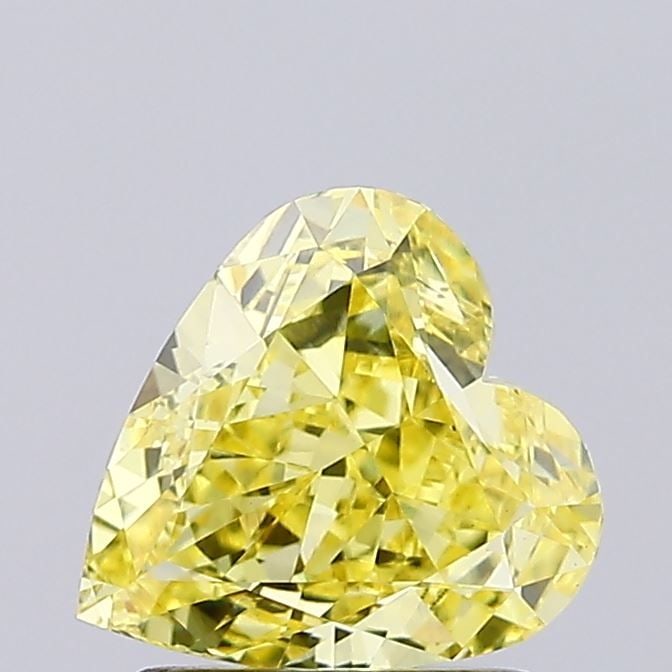 Loose Diamond - HEART 1.58ct Fancy Vivid Yellow VS2: Loose Diamond - HEART 1.58ct Fancy Vivid Yellow VS2 Source: This is a real non-mined Diamond that has been grown in a lab Shape: HEART Carats: 1.58 Color: Fancy Vivid Yellow Certification: IGI Video: