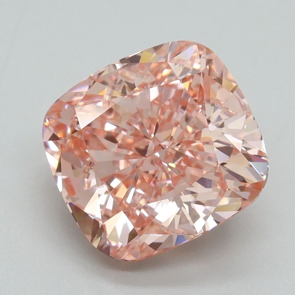 Loose Diamond - CUSHION BRILLIANT 4.03ct Fancy Vivid Pink VS1: Loose Diamond - CUSHION BRILLIANT 4.03ct Fancy Vivid Pink VS1 Source: This is a real non-mined Diamond that has been grown in a lab Shape: CUSHION BRILLIANT Carats: 4.03 Color: Fancy Vivid Pink Certif