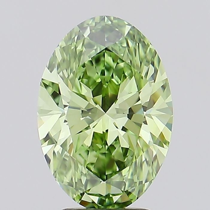 Loose Diamond - OVAL 2.5ct Fancy Vivid Green VVS2: Loose Diamond - OVAL 2.5ct Fancy Vivid Green VVS2 Source: This is a real non-mined Diamond that has been grown in a lab Shape: OVAL Carats: 2.5 Color: Fancy Vivid Green Certification: IGI Video: