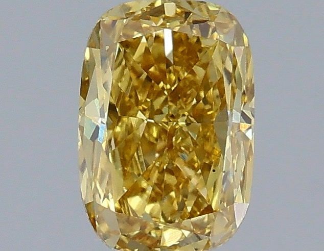 Loose Diamond - CUSHION MODIFIED 1.06ct Fancy Intense Yellow VS1: Loose Diamond - CUSHION MODIFIED 1.06ct Fancy Intense Yellow VS1 Source: This is a real non-mined Diamond that has been grown in a lab Shape: CUSHION MODIFIED Carats: 1.06 Color: Fancy Intense Yellow